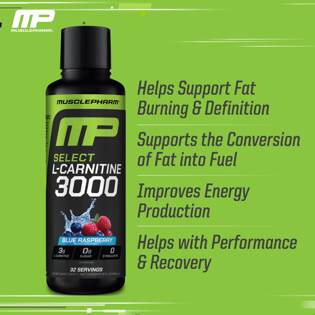 MusclePharm Lcarn 3000, Blue Raspberry