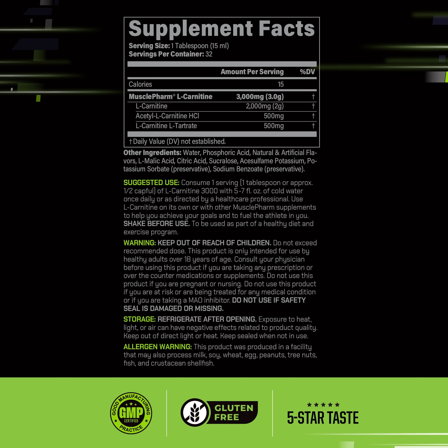 MusclePharm Lcarn 3000, Blue Raspberry