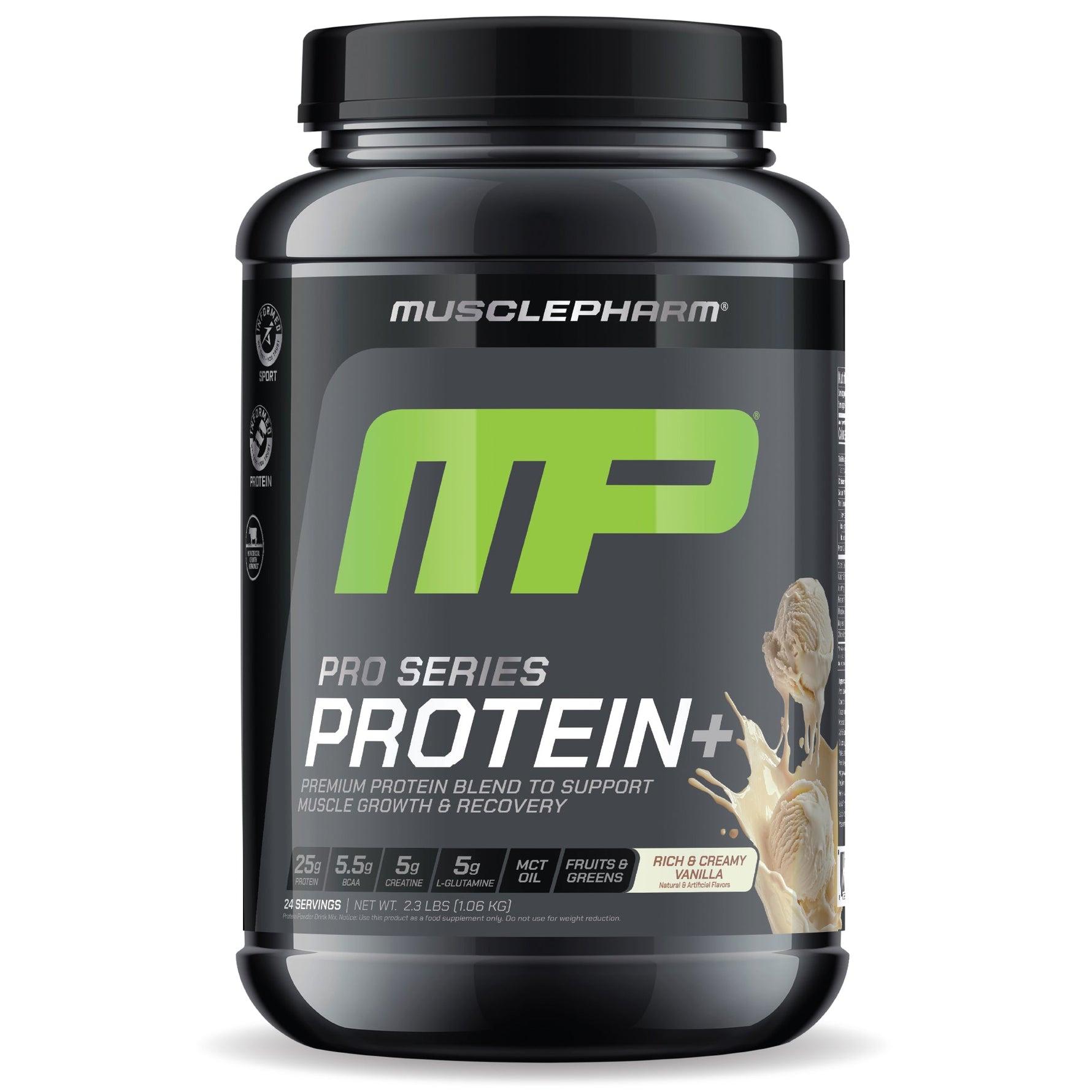 MusclePharm Pro Series Protein+, Rich & Creamy Vanilla powder