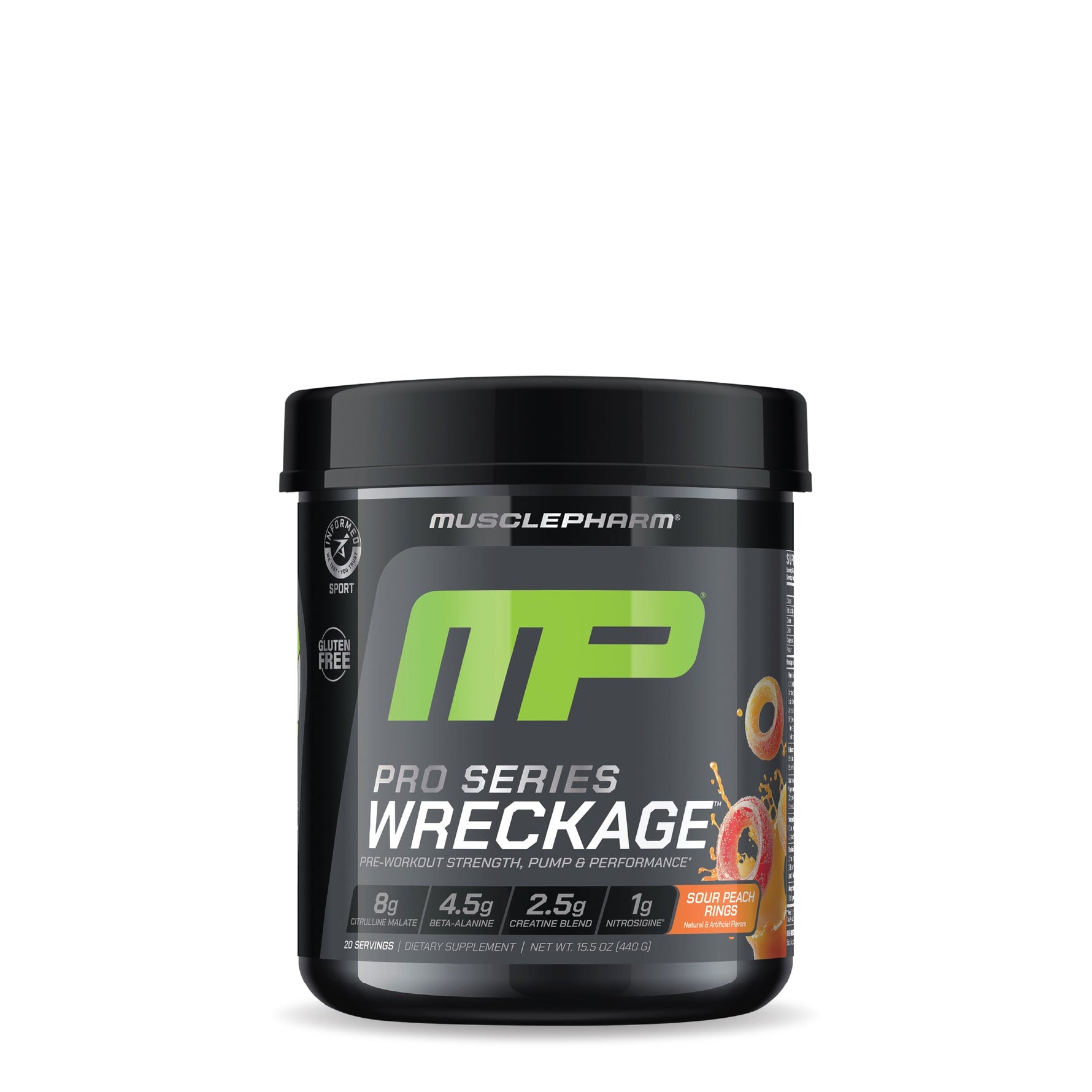 MusclePharm Pro Series Wreckage, Sour Peach Rings powder