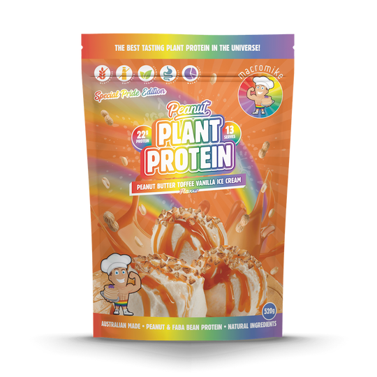 Macro Mike Luxe Peanut Plant Protein Toffee Vanilla 520g front