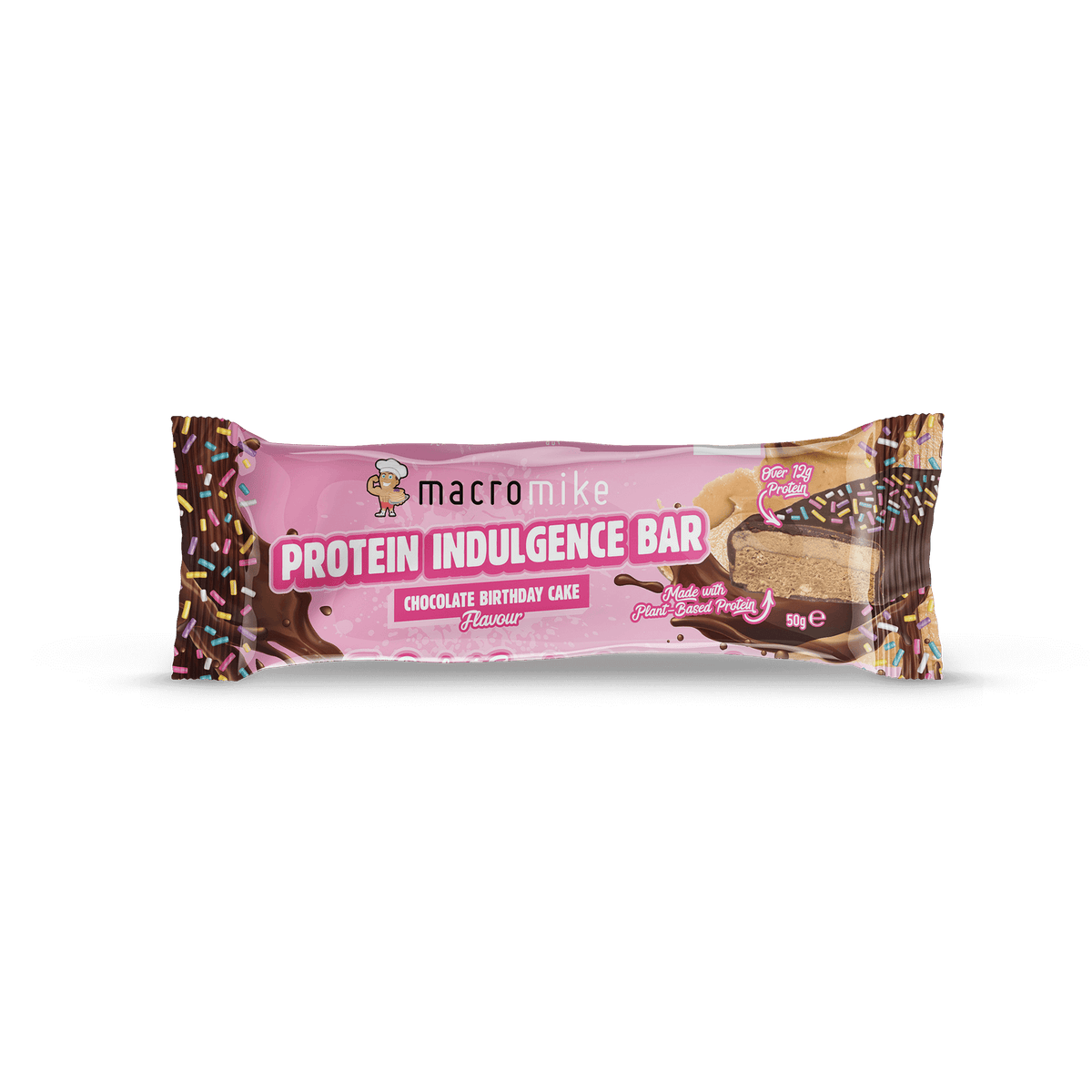Macro Mike Protein Indulgence Bar Choc Birthday Cake front pack