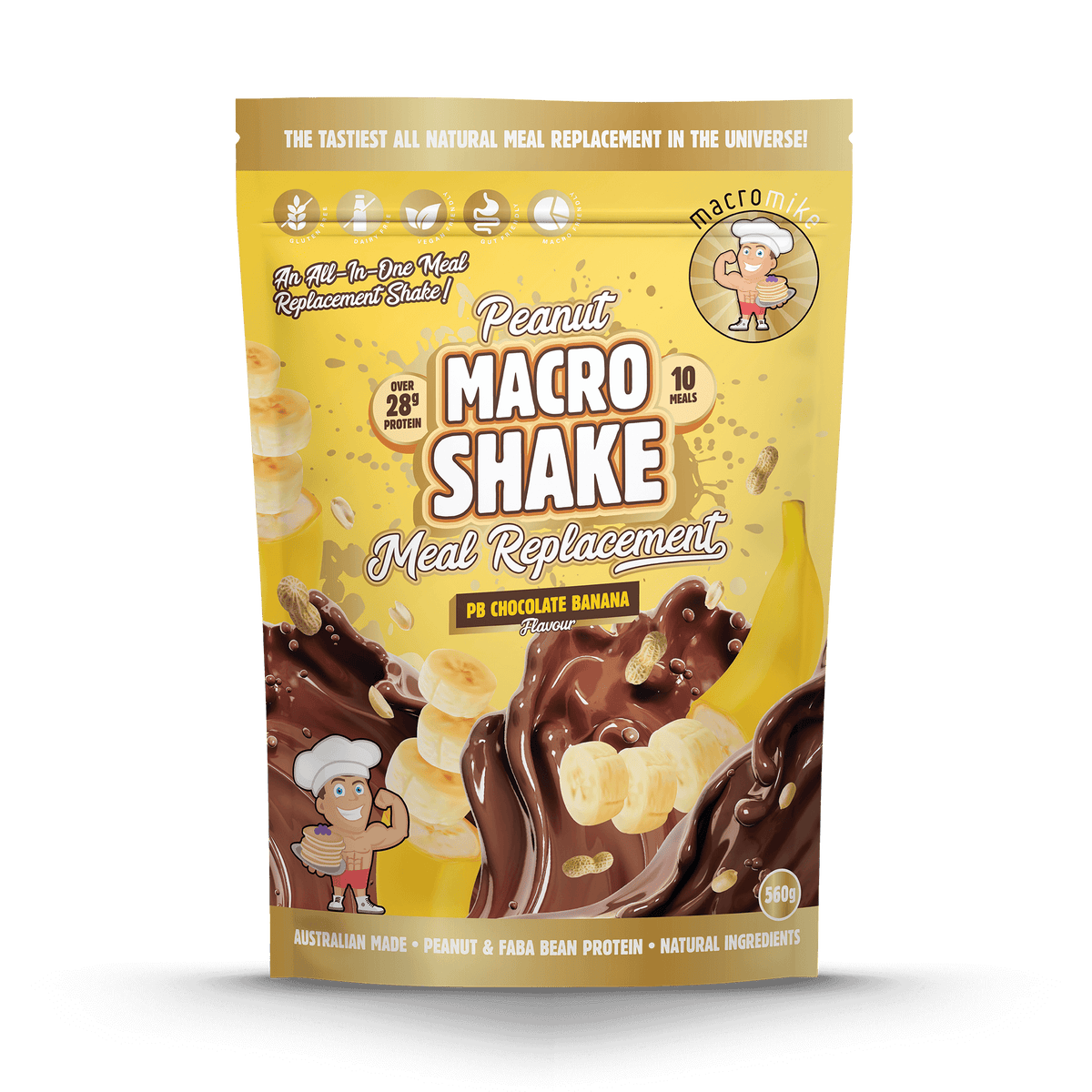 Macro Mike Peanut Macro Shake PB Chocolate Banana front