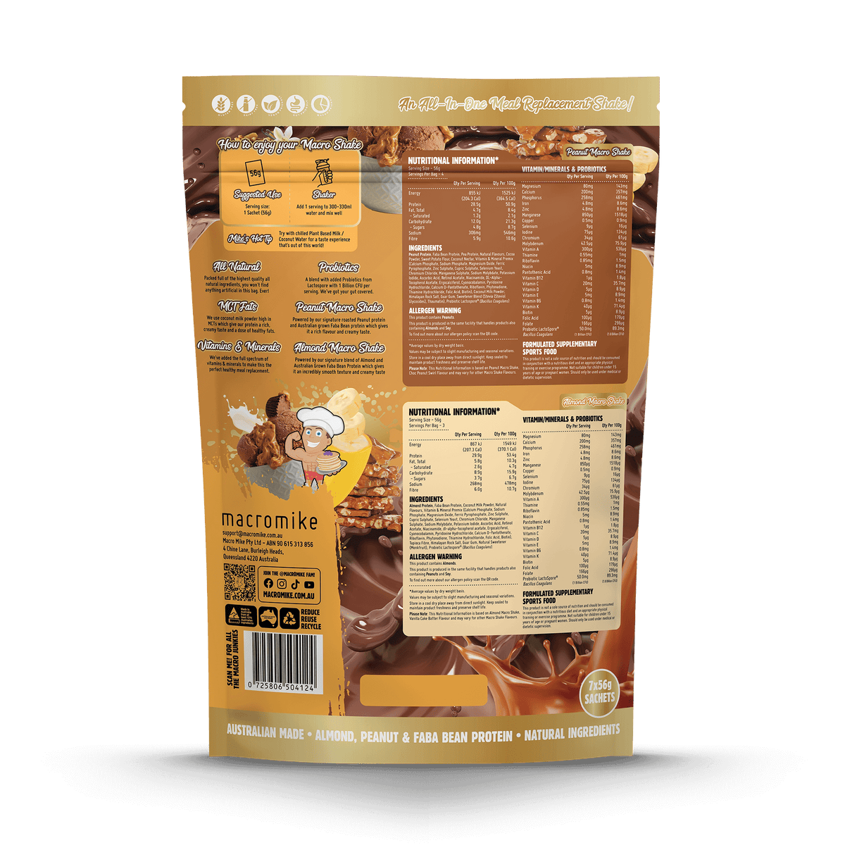 Macro Mike The Macro Shake Sample Pack 7 x 56g back