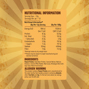 Macro Mike Powdered Peanut Butter Chocolate Hazelnut supplement facts and nutrition panel