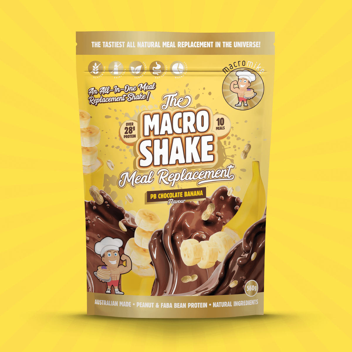 Macro Mike Peanut Macro Shake PB Chocolate Banana lifestyle
