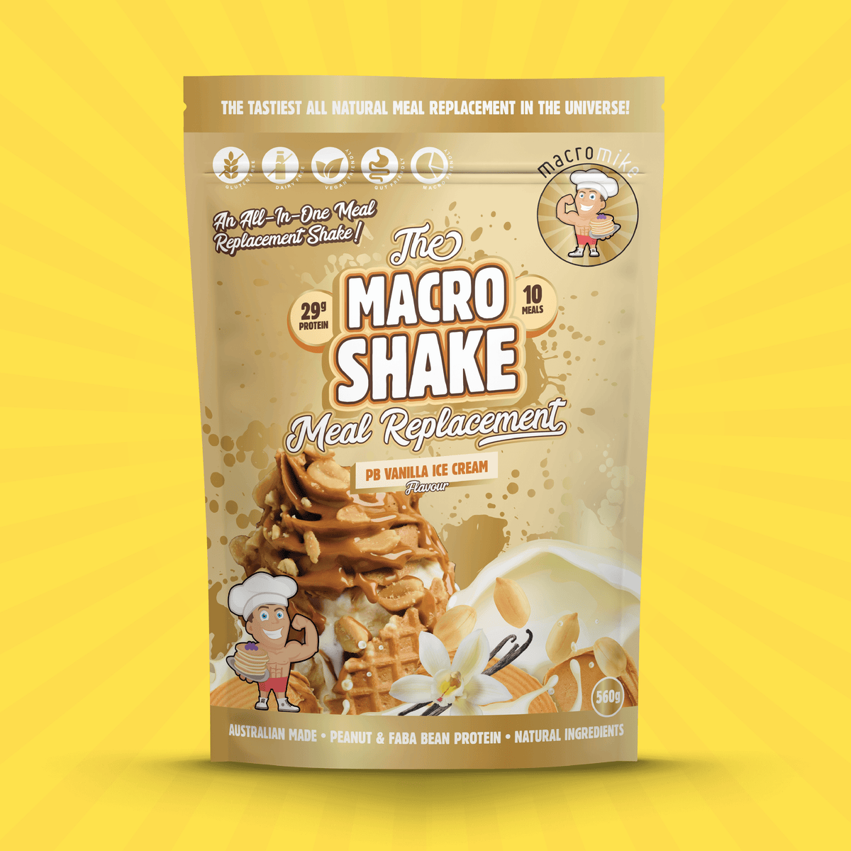 Macro Mike Peanut Macro Shake PB Vanilla Ice Cream lifestyle