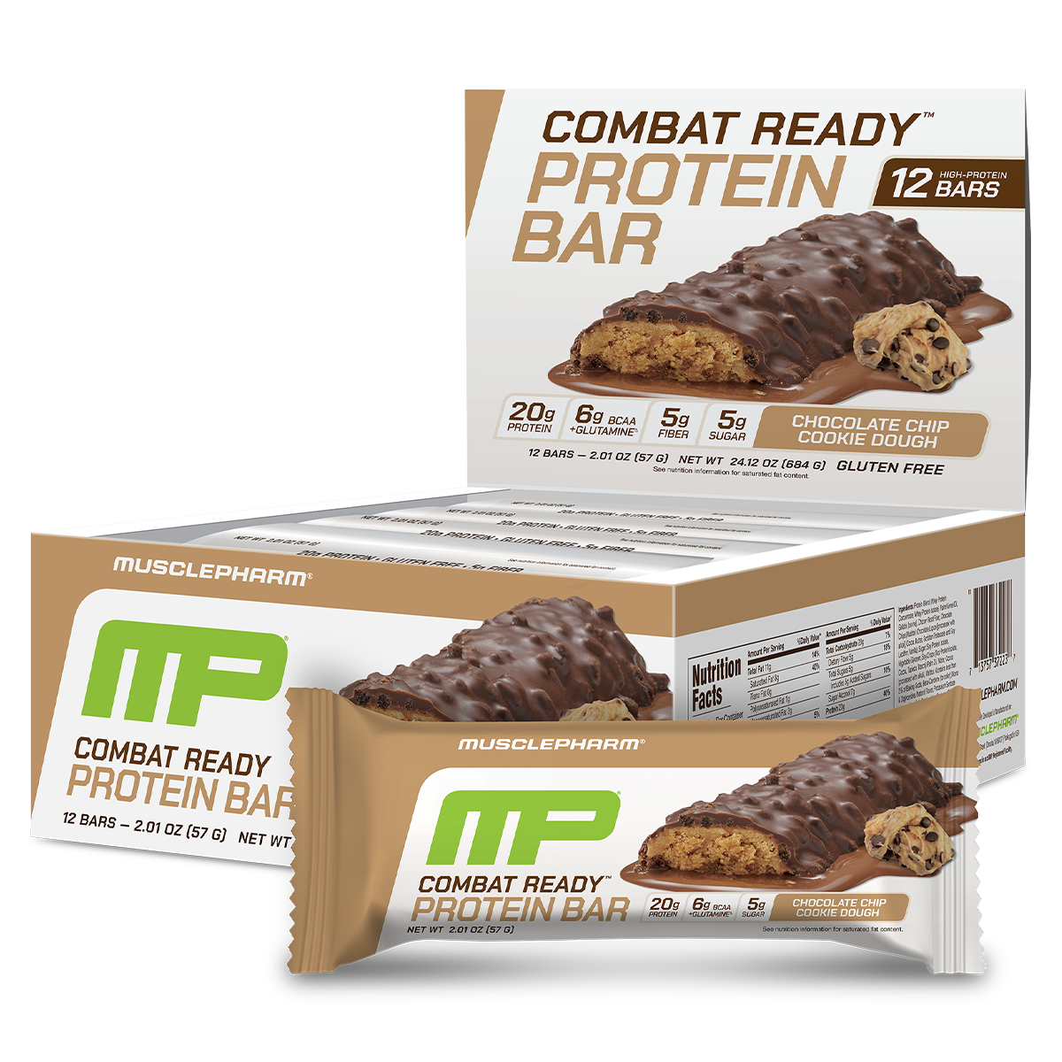 MusclePharm Combat Sport Bar, Choc Chip Cookie Dough