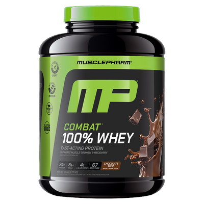 MusclePharm Combat 100% Whey whey protein powder, Chocolate powder, 2.27kg, NZ Supps