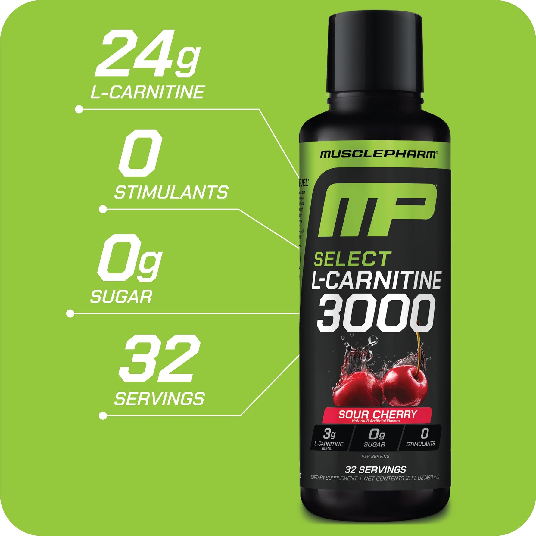 MusclePharm Lcarn 3000, Sour Cherry