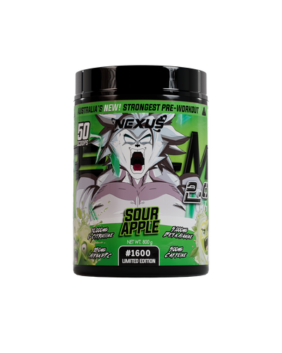 Nexus PER4M 2.0 pre-workout, Sour Apple powder, 800g, NZ Supps