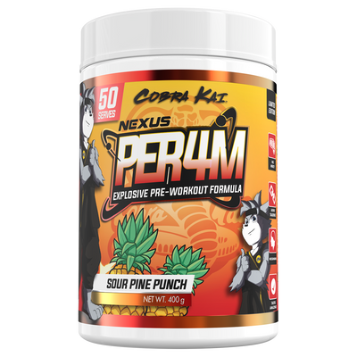 Nexus PER4M pre-workout, Sour Pine Punch powder, 400g, NZ Supps