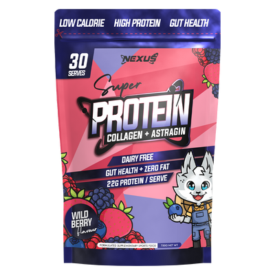 Nexus Super Protein protein water, Wild Berry ready-to-drink, 750g, NZ Supps