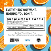 ProSupps Con-Cret Creatine supplement facts and nutrition panel