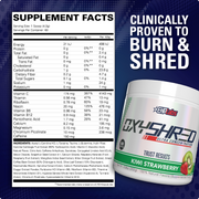 EHPlabs OxyShred supplement facts and nutrition panel