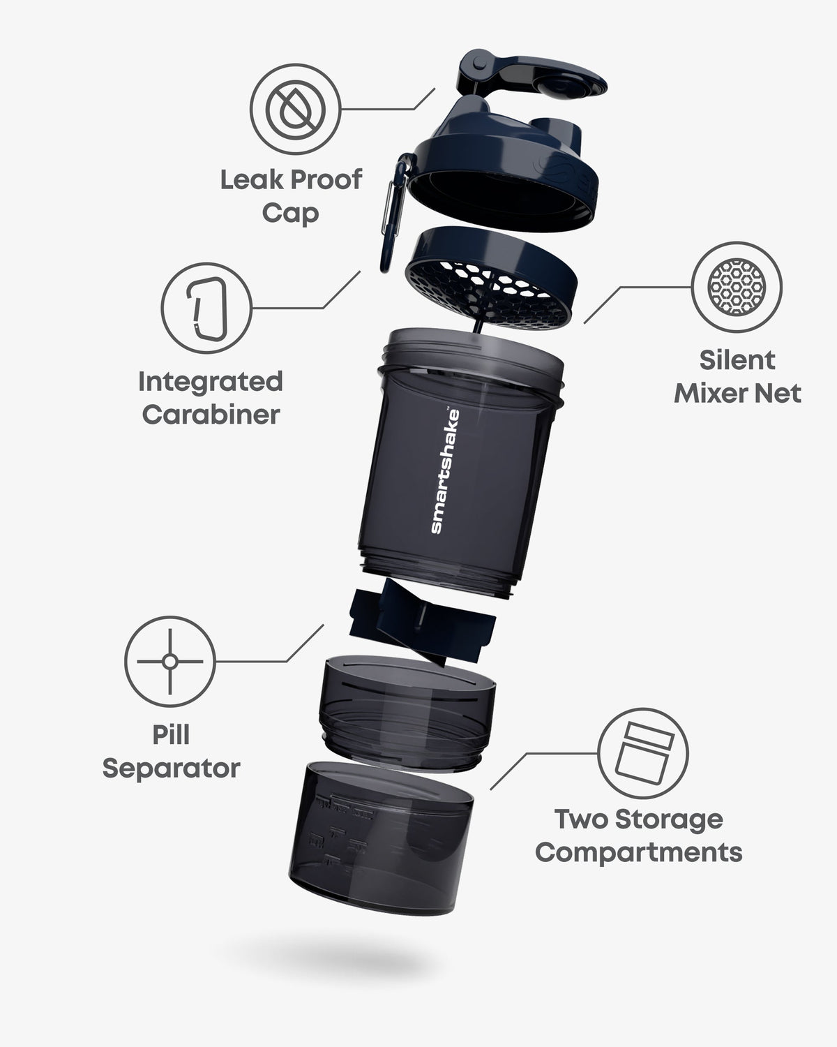 SmartShake Original2Go Space Grey nutrition panel