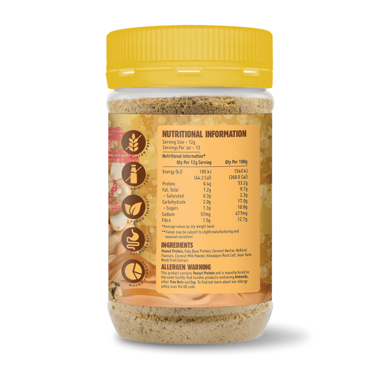 Macro Mike Powdered Peanut Butter Cookie Dough back