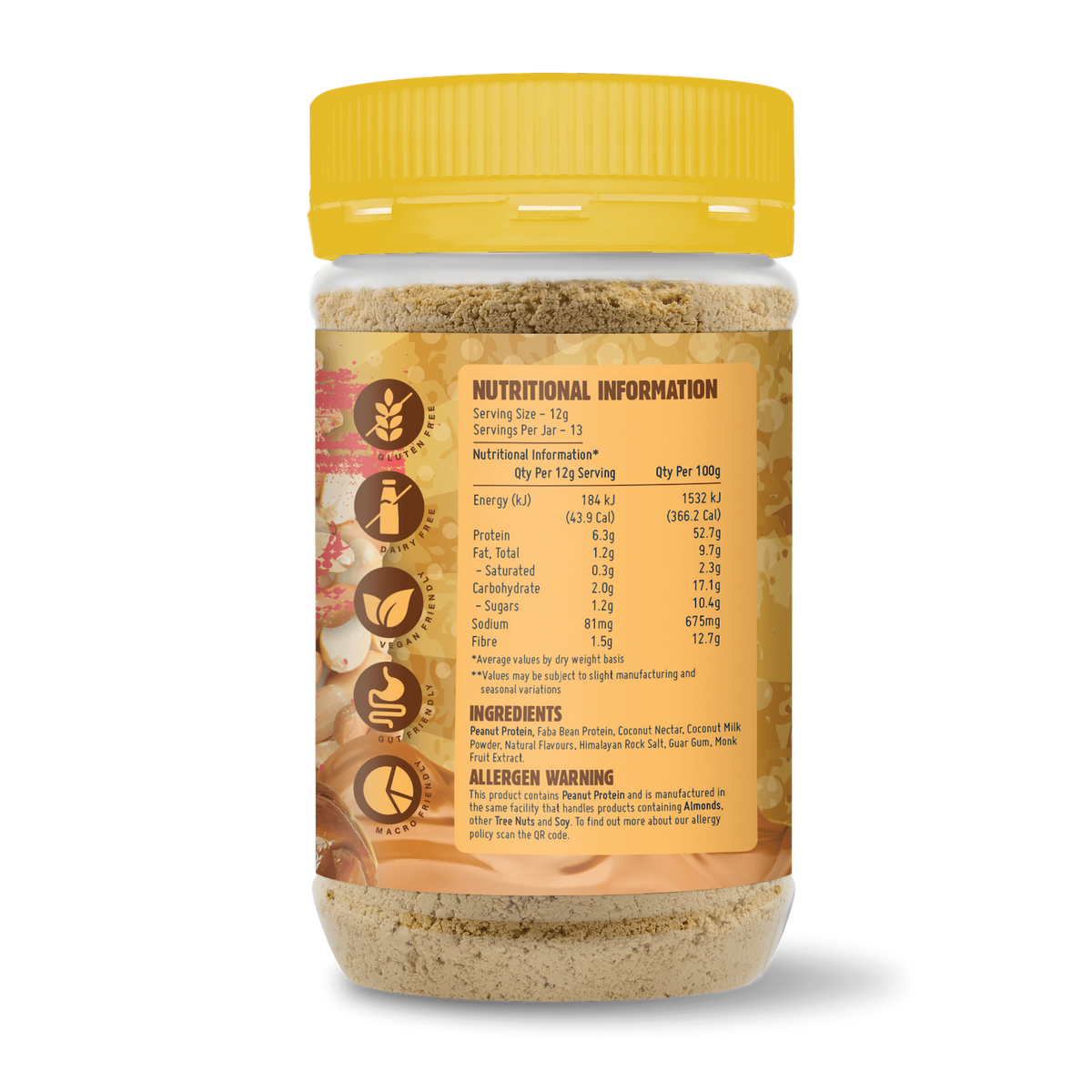 Macro Mike Powdered Peanut Butter Salted Caramel back