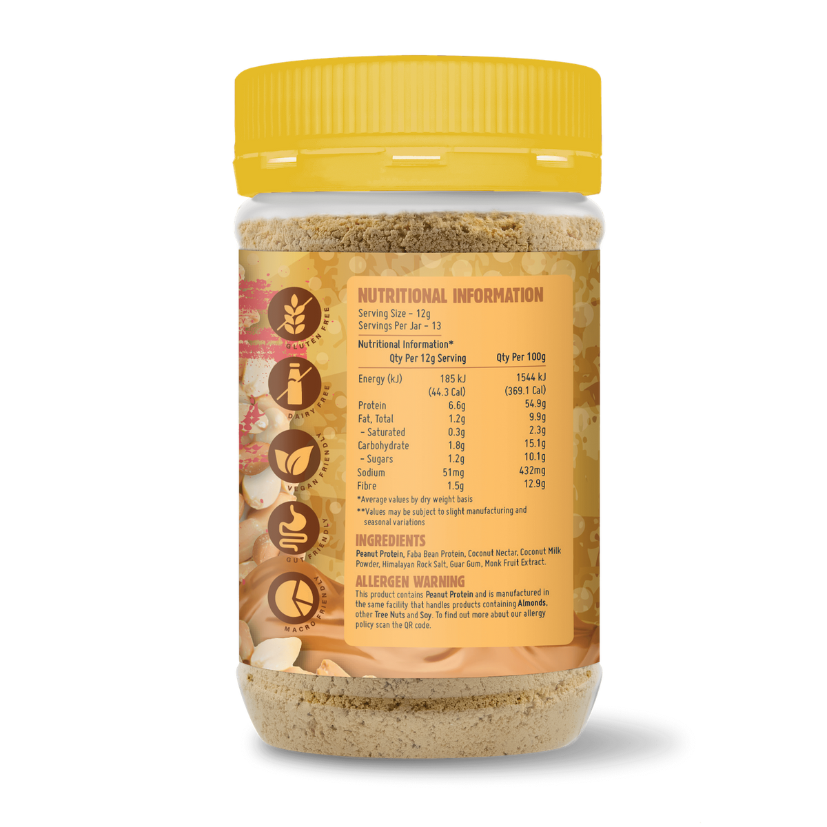 Macro Mike Powdered Peanut Butter Original back