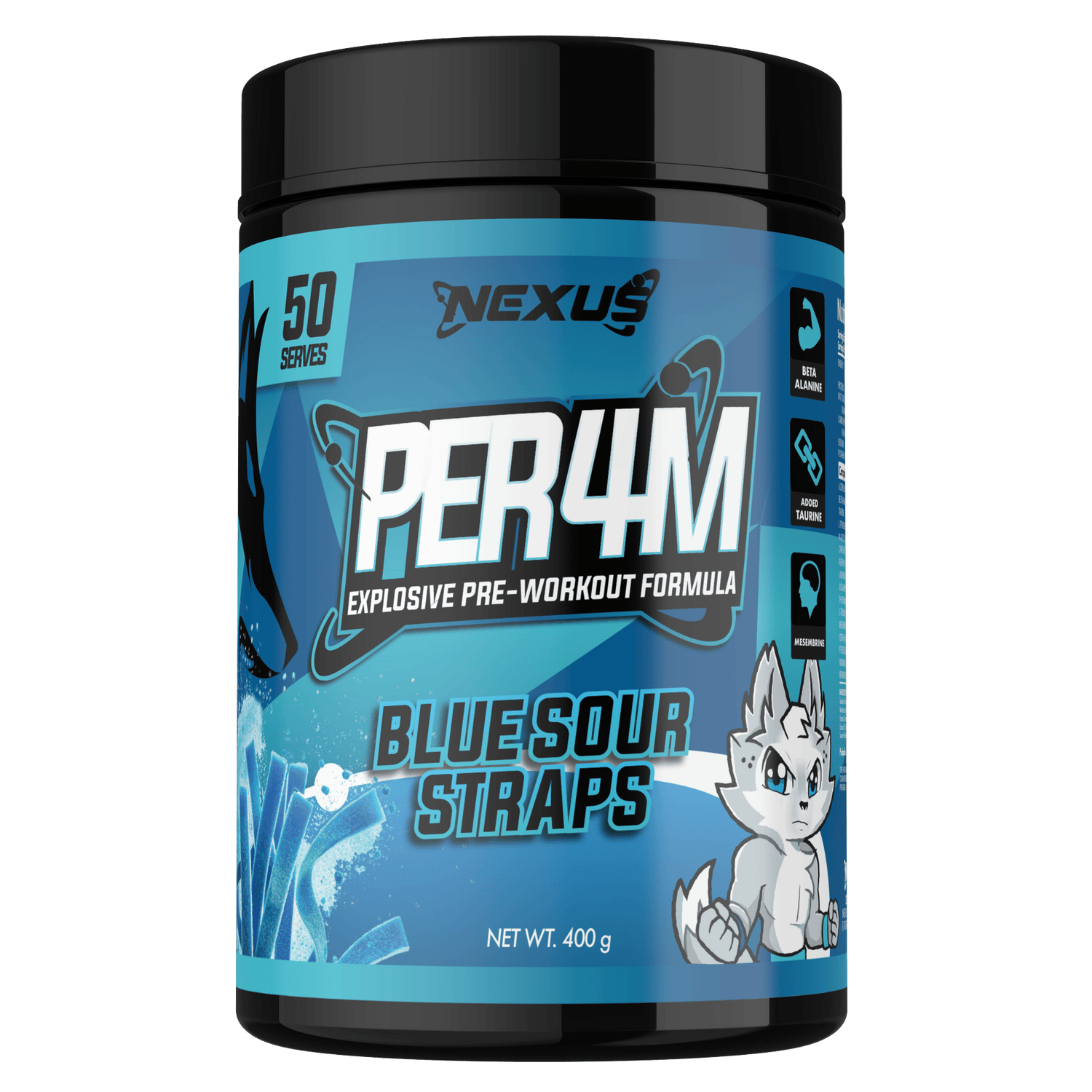Nexus PER4M, Blue Sour Straps powder