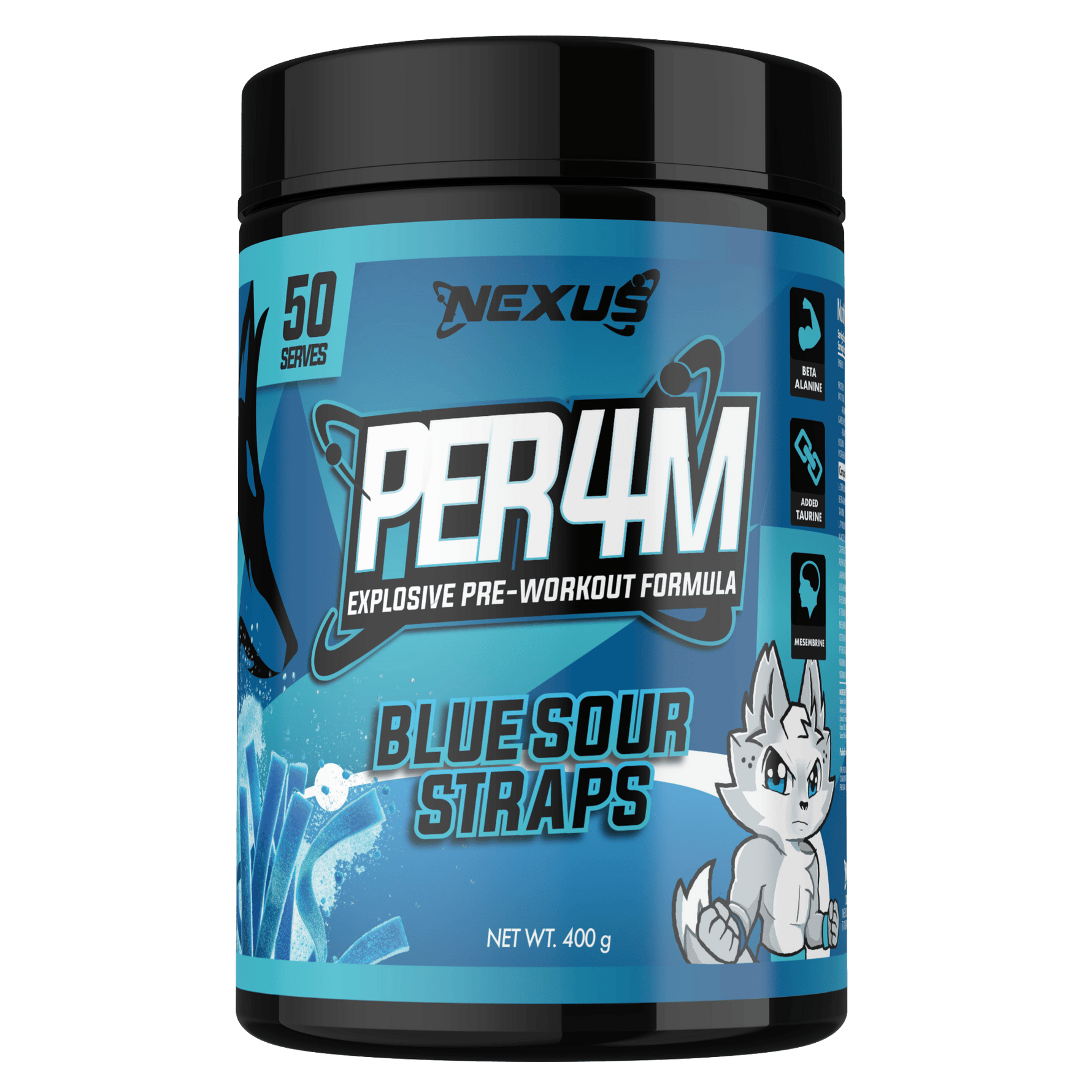 Nexus PER4M, Blue Sour Straps powder