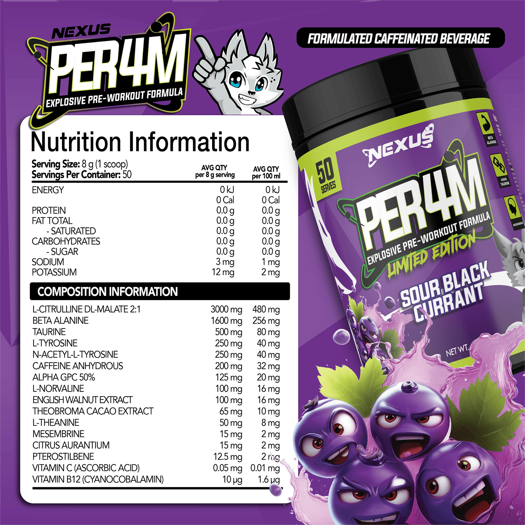 Nexus PER4M, Sour Blackcurrant New