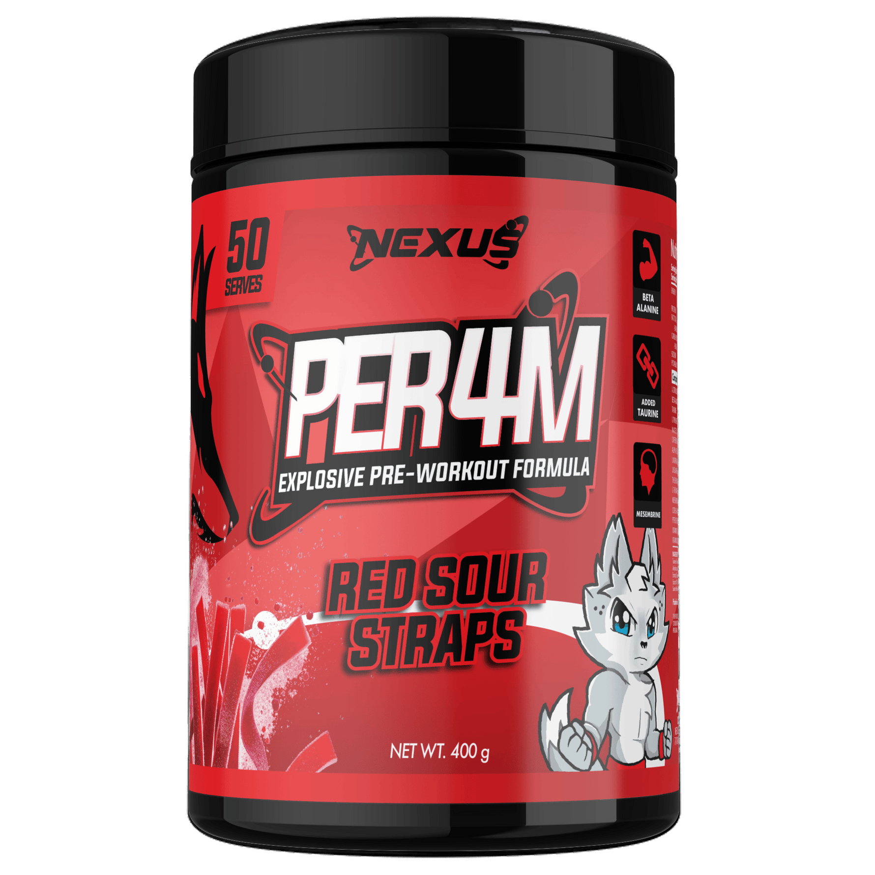 Nexus PER4M, Red Sour Straps powder