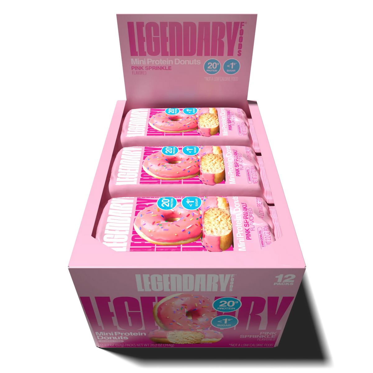 legendary foods 12 pack protein donut pink sprinkle