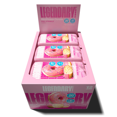 legendary foods 12 pack protein donut pink sprinkle protein bar, 732g, NZ Supps