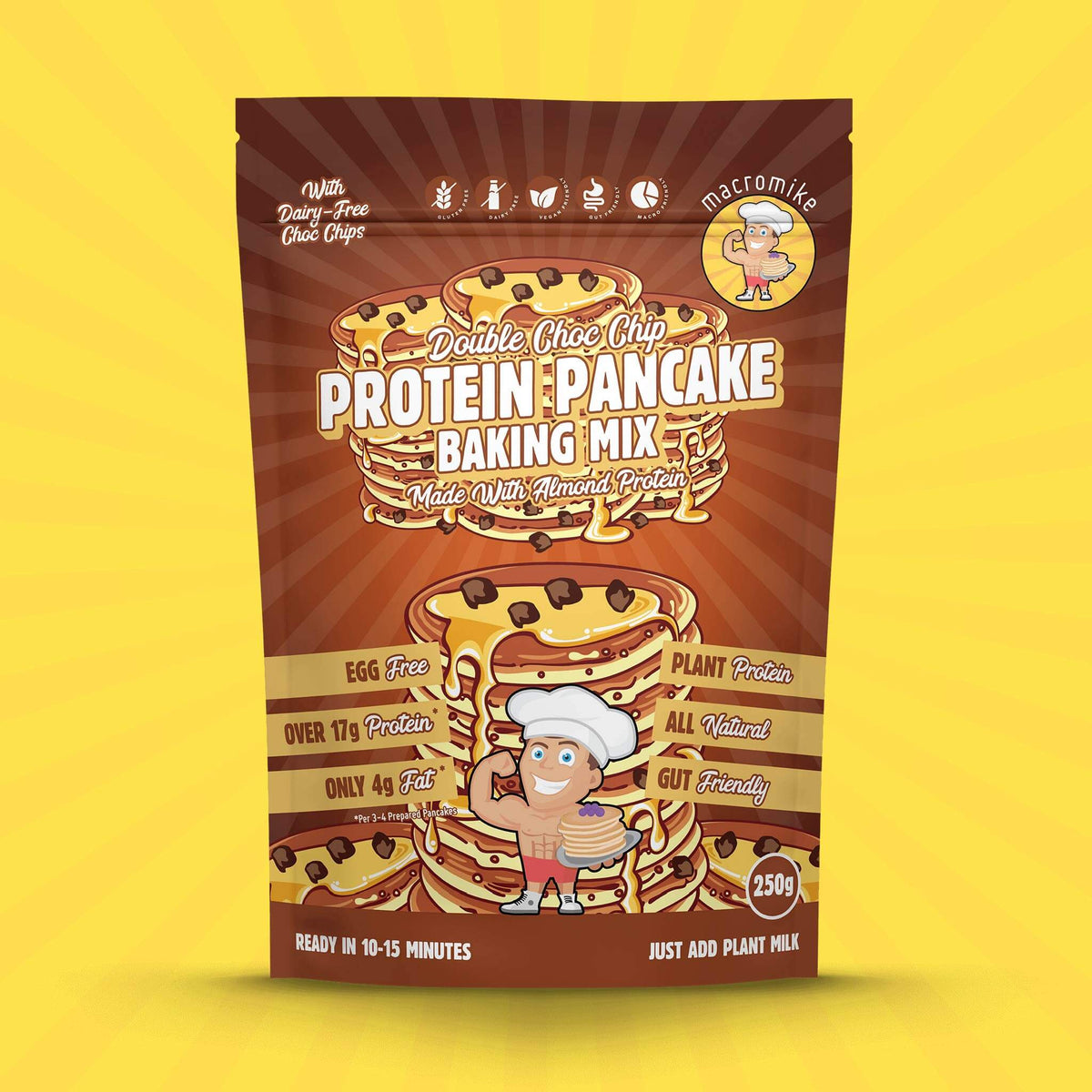 Macro Mike Baking Mix Double Choc Chip Pancake 250g product preview