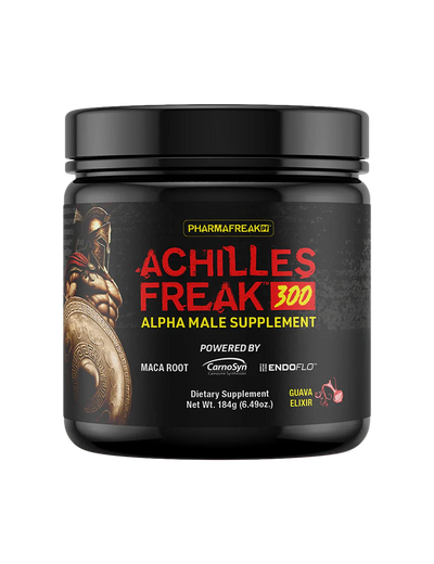 Pharmafreak Achilles Freak 300 Guava Elixir pre-workout, front, 184g, NZ Supps