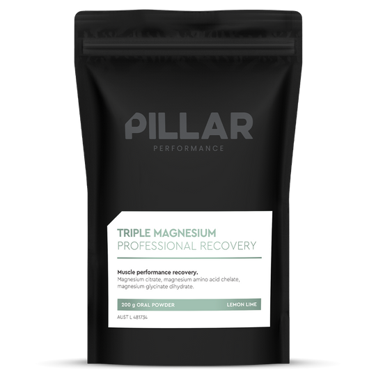 Pillar Performance Triple Magnesium Pouch - Lemon Lime, 200g (40 Serves) - 200g stand-up pouch