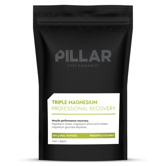 Pillar Performance Triple Magnesium Pouch - Pineapple Coconut, 200g (40 Serves) - 200g stand-up pouch