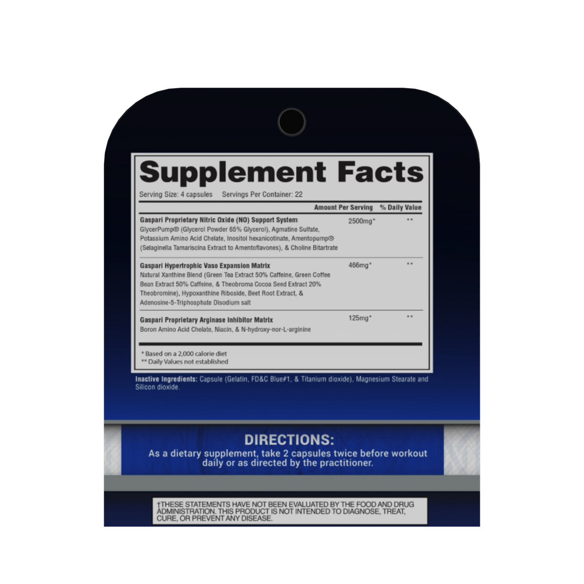 Gaspari Plasmajet NZ — back of pack