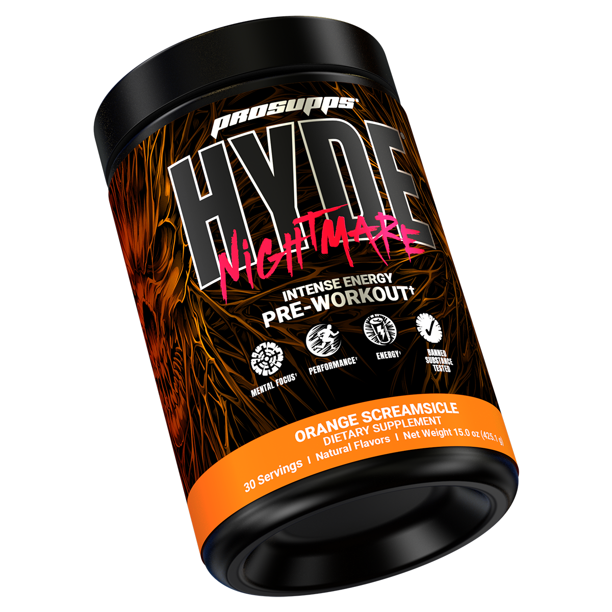 Performa Hyde Nightmare, Orange Screamsicle — back of pack