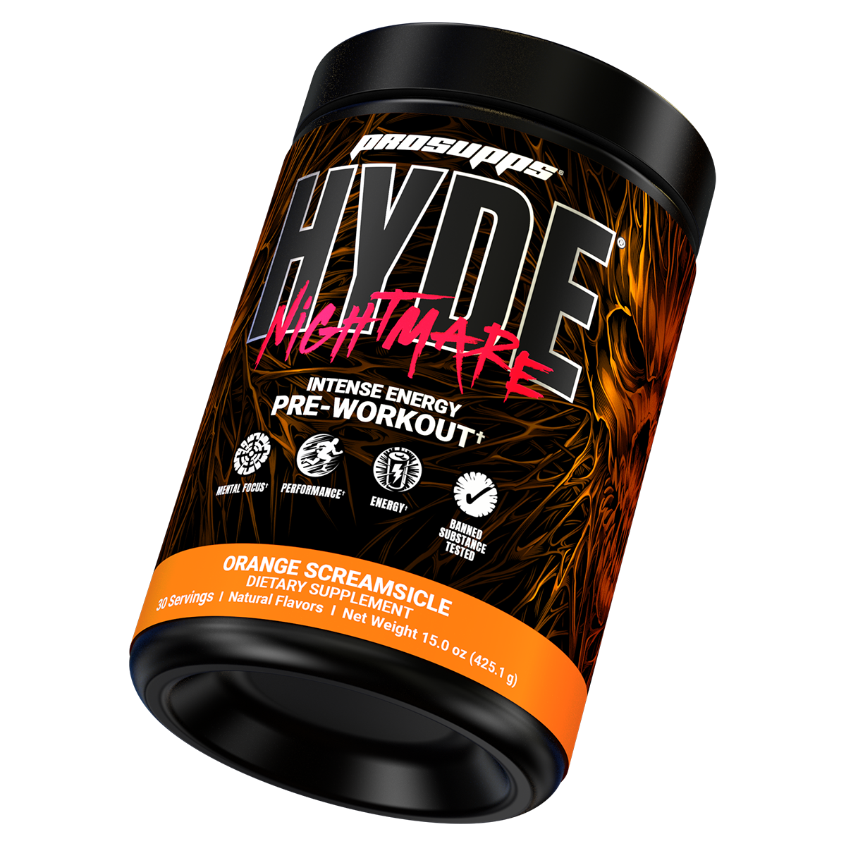 Performa Hyde Nightmare, Orange Screamsicle — back of pack