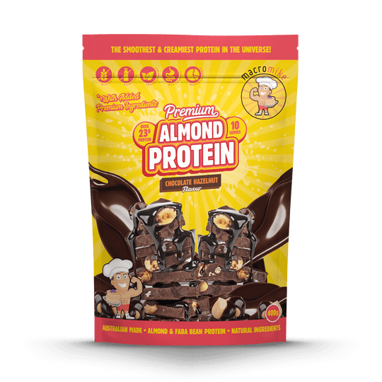 Macro Mike Premium Almond Protein Chocolate Hazelnut 400g front
