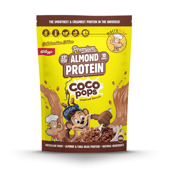 Macro Mike x Kellogg's Premium Almond Protein Coco Pops 400g front