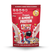 Macro Mike x Kellogg's Premium Almond Protein Froot Loops 400g protein powder, front, NZ Supps