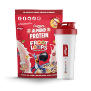 Macro Mike x Kellogg's Premium Almond Protein Froot Loops 800g front with shaker