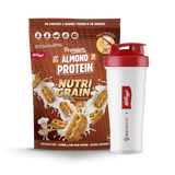 Macro Mike x Kellogg's Premium Almond Protein Nutri-Grain 800g front with shaker