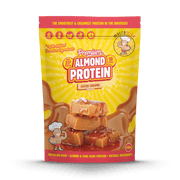 Macro Mike Premium Almond Protein Salted Caramel 400g protein powder, front, NZ Supps