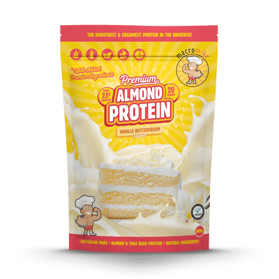 Macro Mike Premium Almond Protein Vanilla Buttercream 800g protein powder, front, NZ Supps
