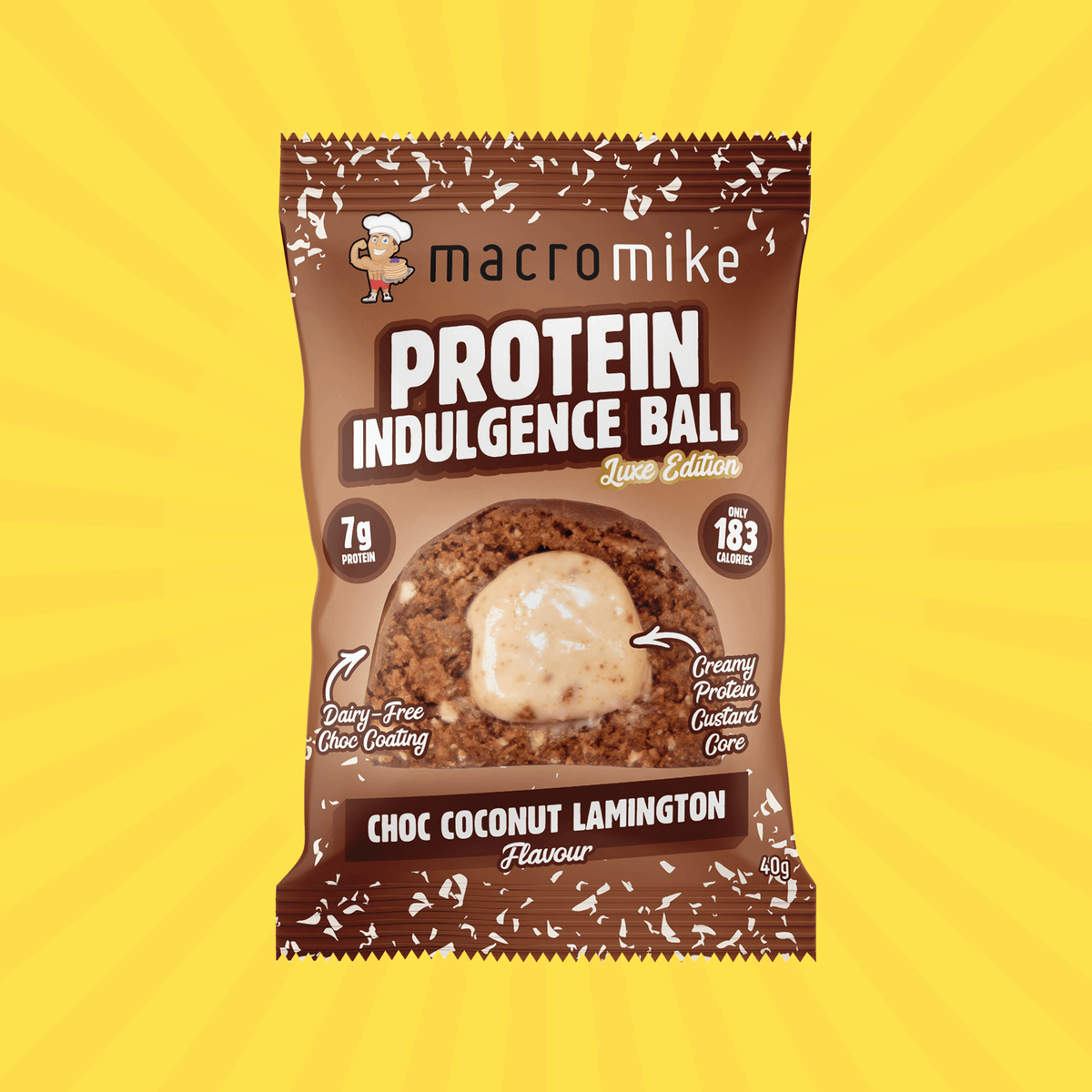Macro Mike Protein Indulgence Ball Choc Coconut Lamington pack preview