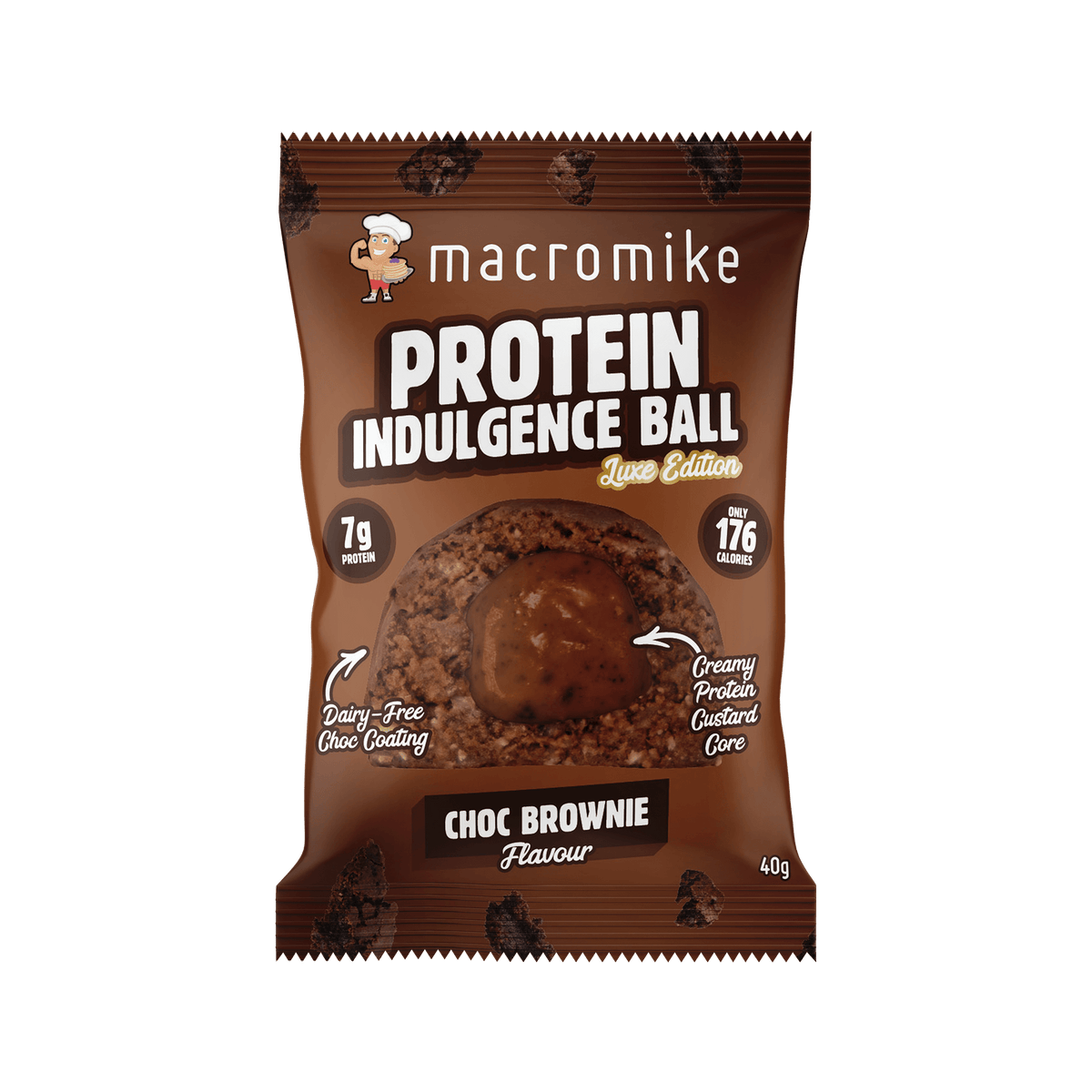 Macro Mike Protein Indulgence Ball Choc Brownie front pack