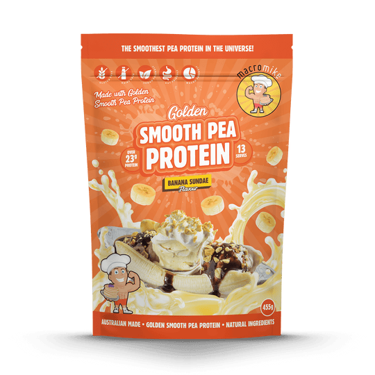 Macro Mike Golden Smooth Pea Protein Banana Sundae 455g front