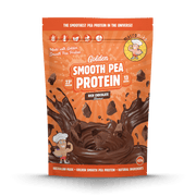 Macro Mike Golden Smooth Pea Protein Rich Chocolate 455g protein powder, front, NZ Supps