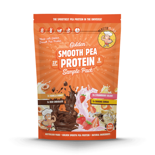 Macro Mike Golden Smooth Pea Protein Sample Pack 8 x 35g front