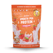 Macro Mike Golden Smooth Pea Protein Strawberry Delight 455g protein powder, front, NZ Supps