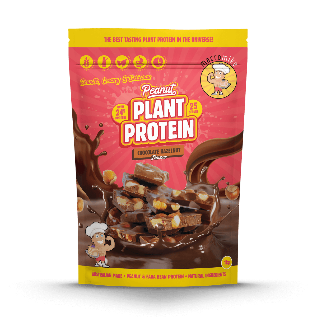 Macro Mike Peanut Plant Protein Chocolate Hazelnut 1kg front